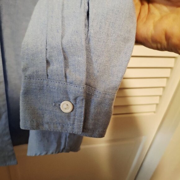 Falls Creek Snowman Embroidered Button-Up Shirt Holiday Christmas Artsy Festival - Picture 3 of 6